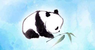Chinese New Year Baby Panda Watercolor Painting
