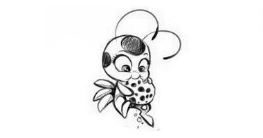 45min Disney Character Pencil Sketching - Tikki Ladybug